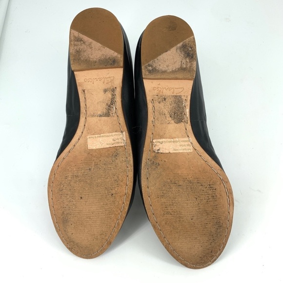 Clarks Women 6 Flats Narrative Black Leather Slip On Loafers Shoes Low Heel - Picture 11 of 12